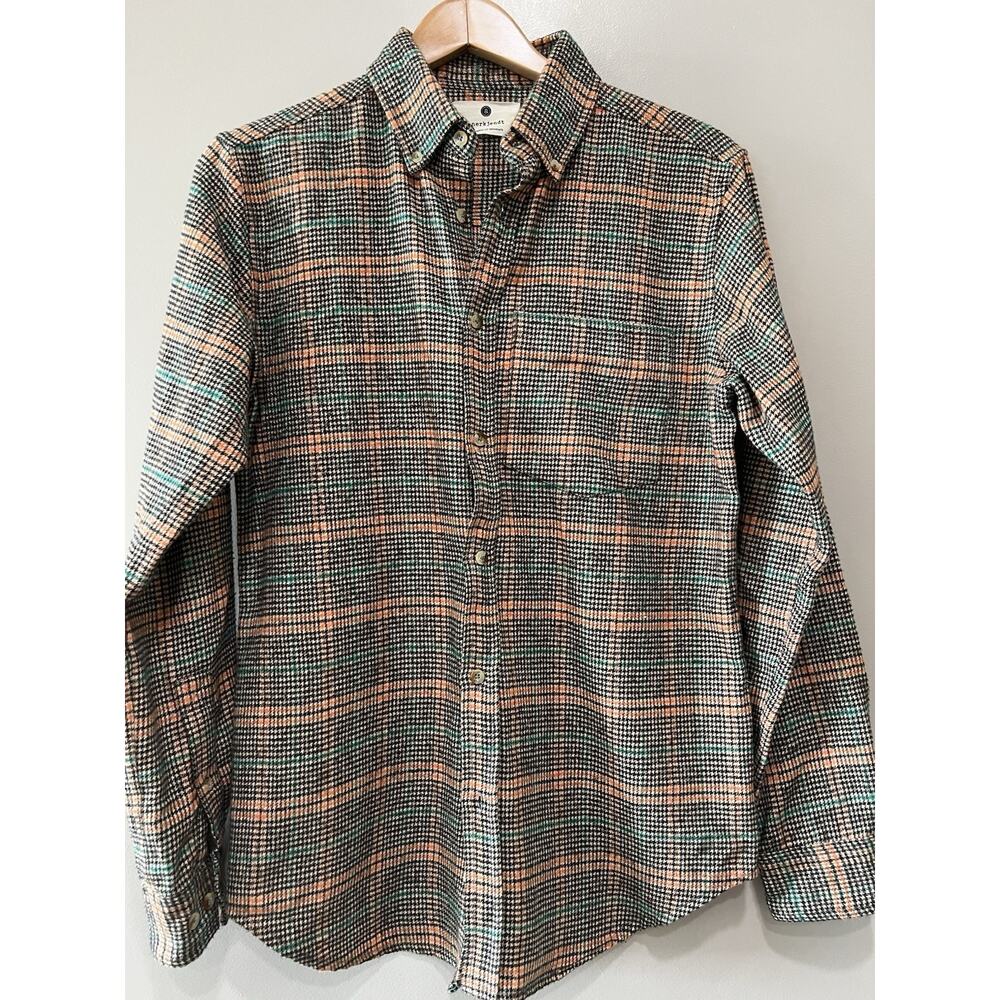 Anerkjendt Denmark Shirt Flannel Long sleeve Multicolor houndstooth Preppy Sz- S
